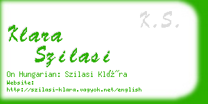 klara szilasi business card